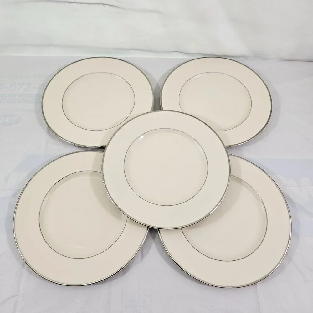 Royal Devon USA Simplicity Platinum 8 ¼” Salad Luncheon Plates – Set of 5